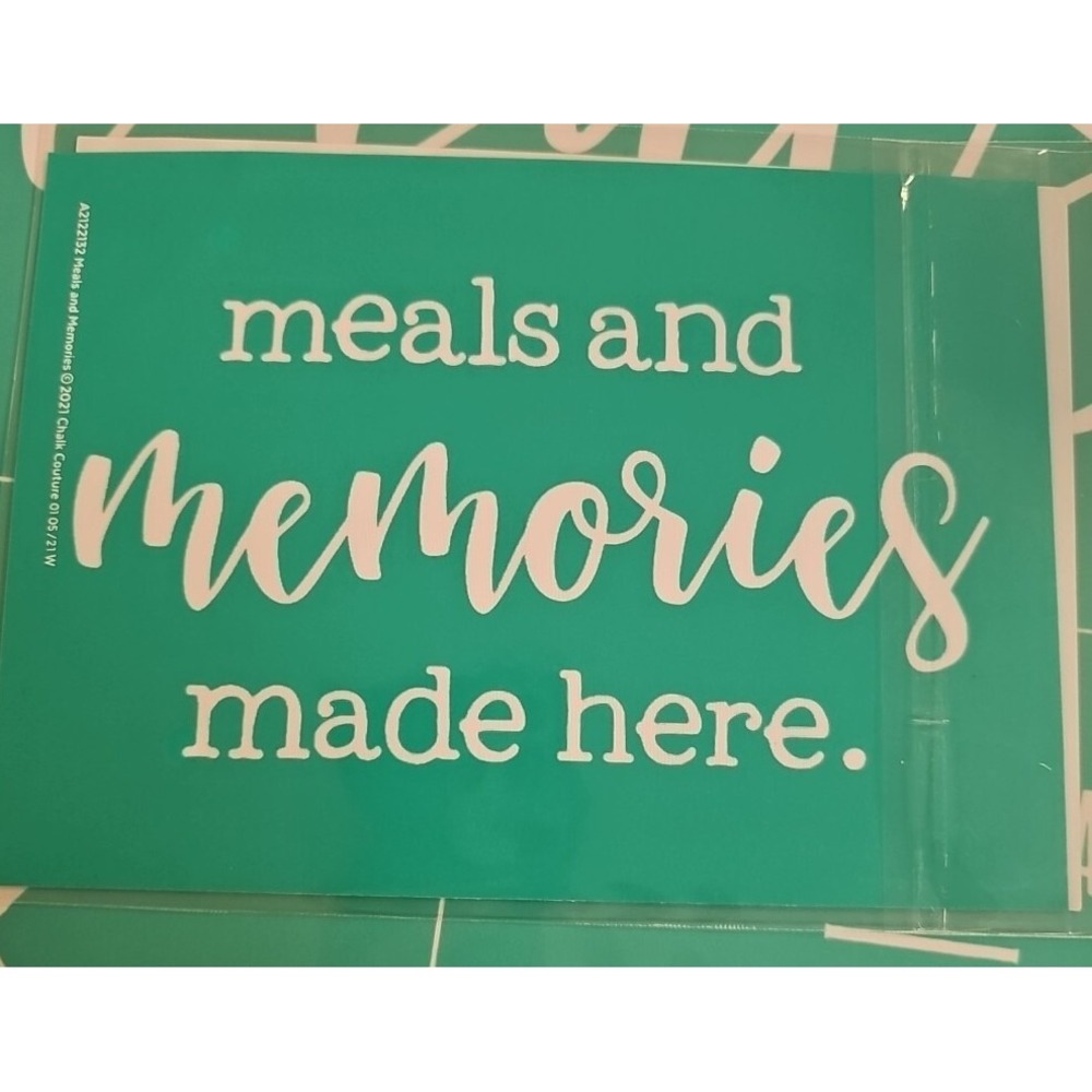Chalk Couture MEALS and MEMORIES Transfer Size A  New Words Phrase Kitchen Food